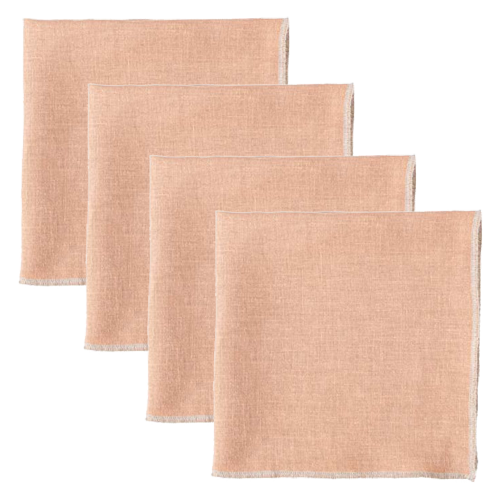 VENISE SVT LOT - Lot de 4 serviettes de table en lin lavé| Rose