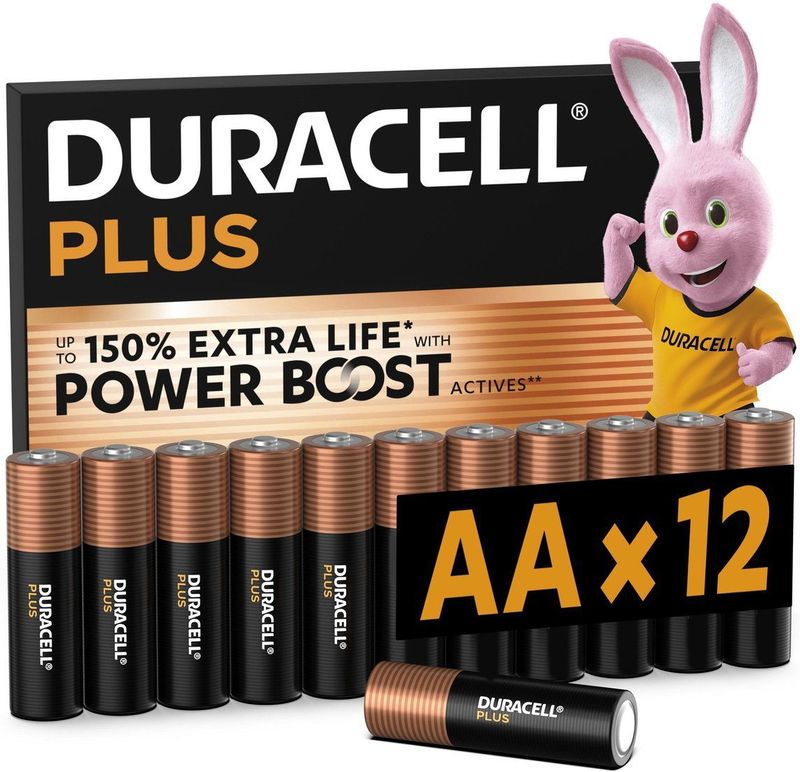 Duracell Plus - AA Alkaline Batterijen - 1,5V - 12 Stuks