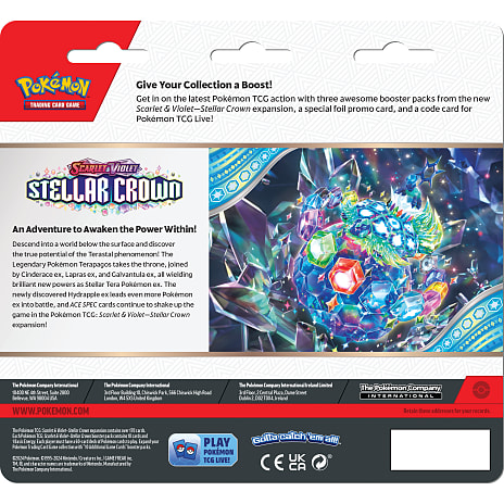 Pokémon Stellar Crown blister pokémonkort 3-pak