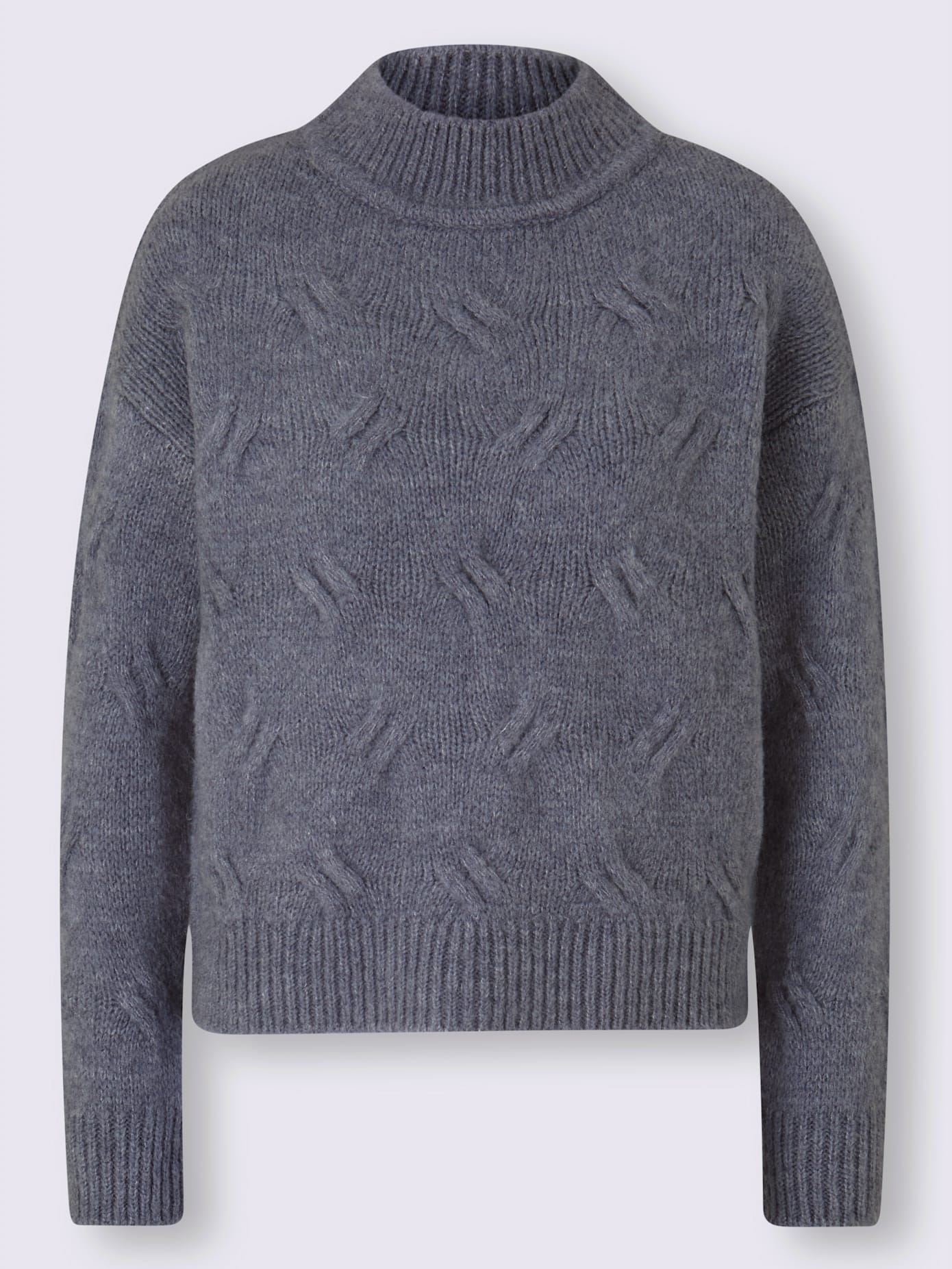 Pull col montant motif torsadé mode