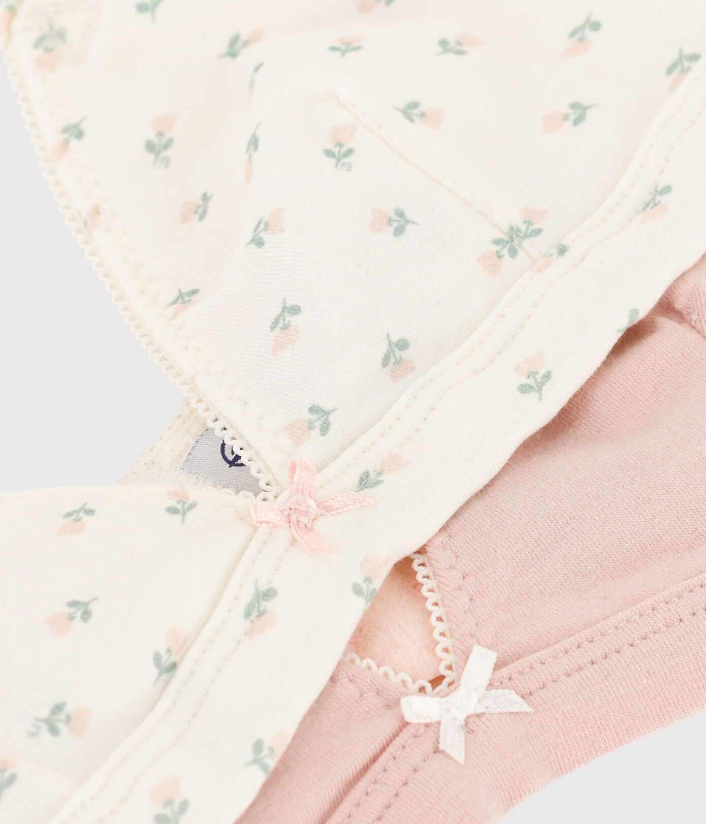 Lot de 2 soutiens gorge fleurs en coton et élasthanne fille