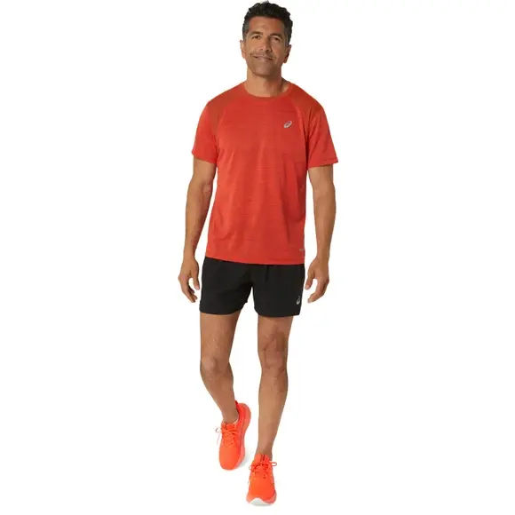 ASICS Road Hardloopshirt Korte Mouwen Rood Heren