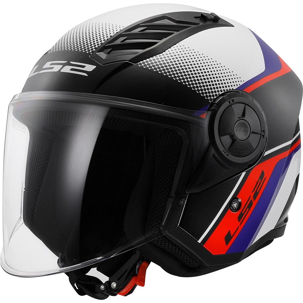 LS2 - Casque OF616 Airflow II Rush Blanc / Bleu / Rouge / Brillant