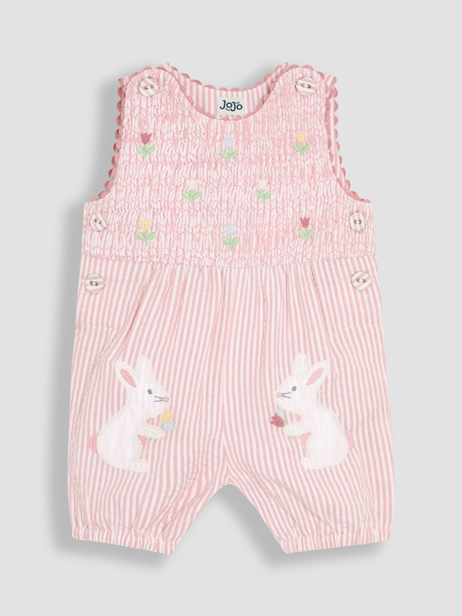 JoJo Maman Bébé Appliqué Pocket 100% Cotton Dungarees