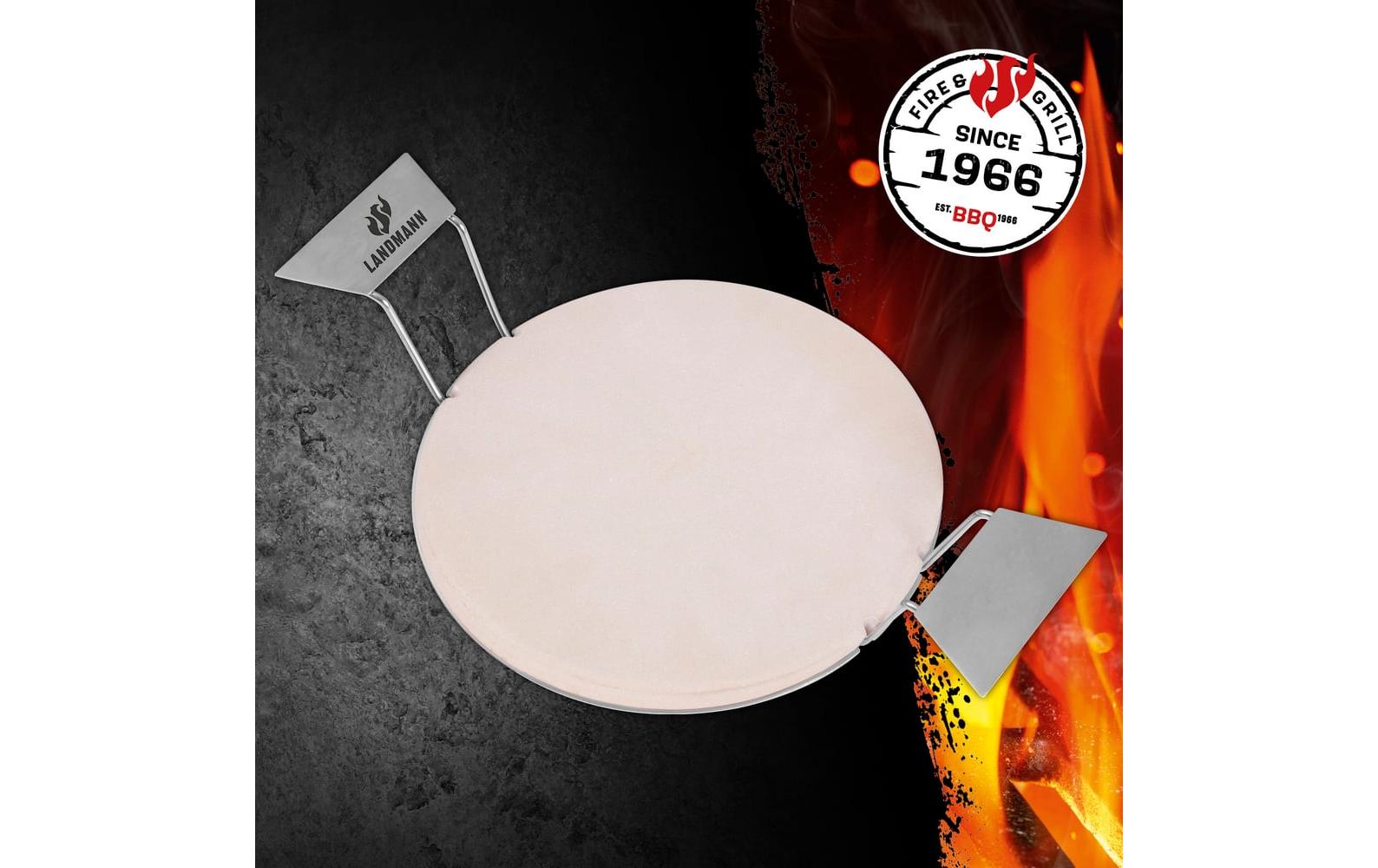 Pizzastein-Set 3-tlg. RundVielseitiger Pizzastein aus Cordierit für Gasgrills, Holzkohlegrills & Backöfen