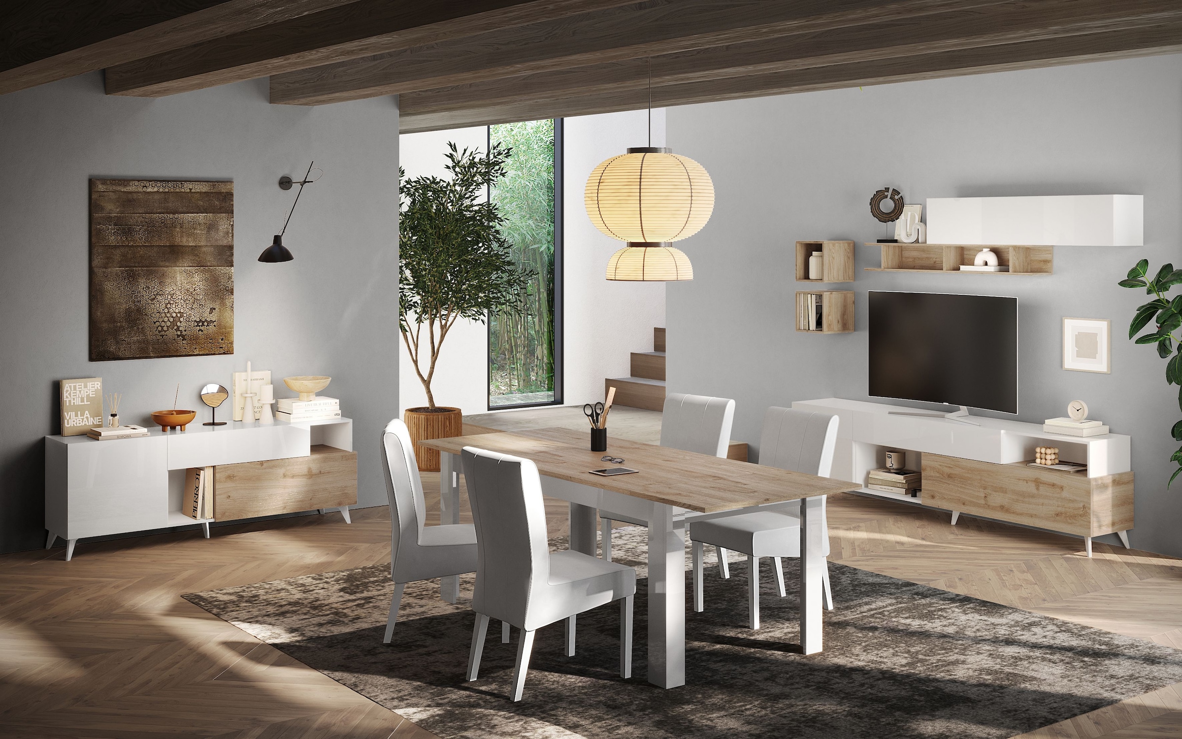INOSIGN Lowboard »Monaco in Breite 181 cm, TV-Schrank mit Tür, Klappe und Schubkasten« Mediaboard – sanftes Schliessen, edles Design, Platz für alles