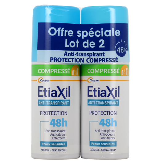 Etiaxil Anti-Transpirant Protection 48h Format Compressé - Lot de 2