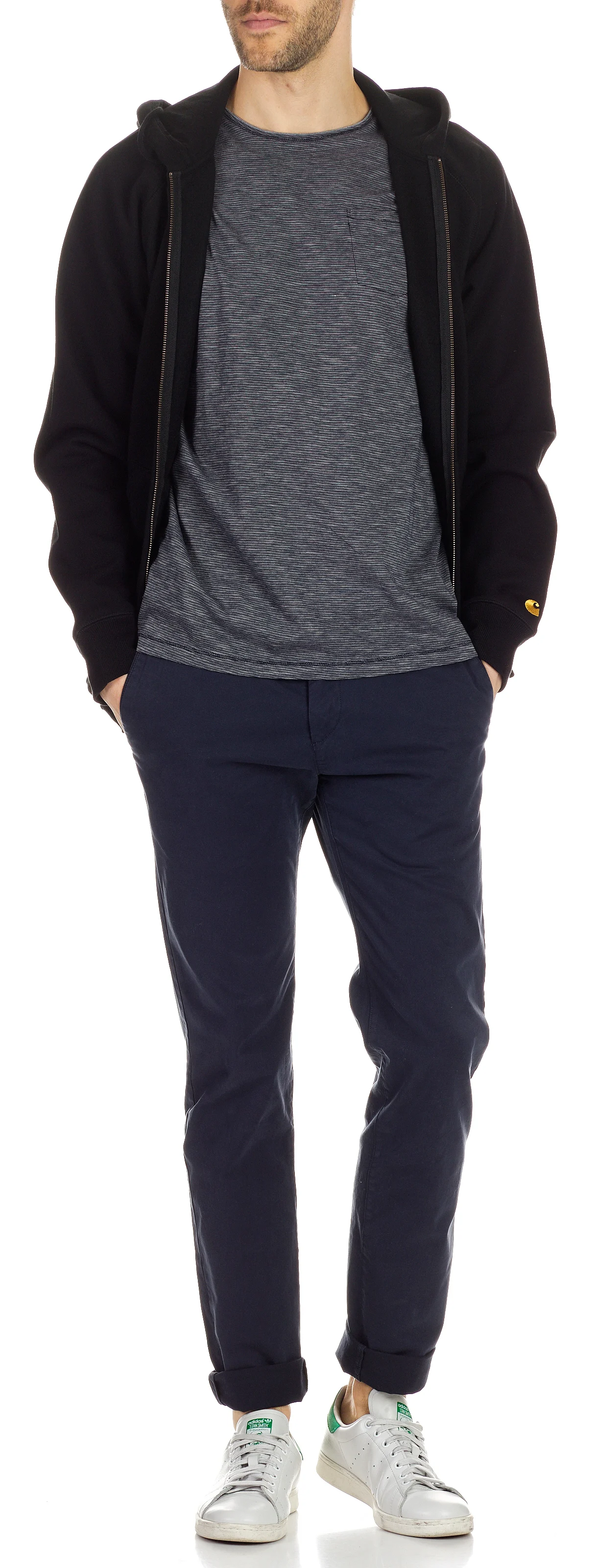 Chino slim en coton stretch | Bleu