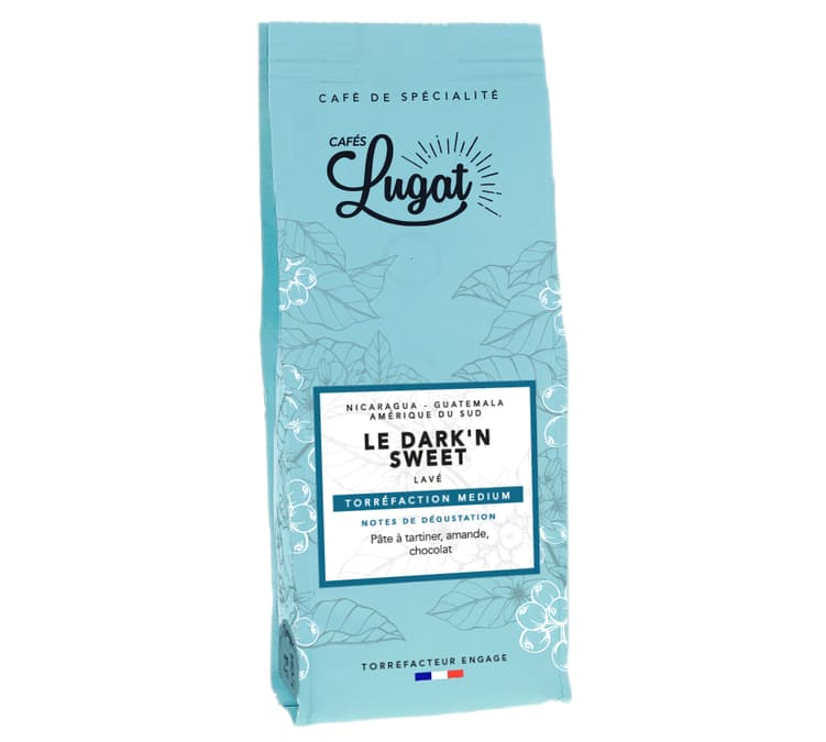 Café moulu : Le Dark'n Sweet - 250g - Cafés Lugat