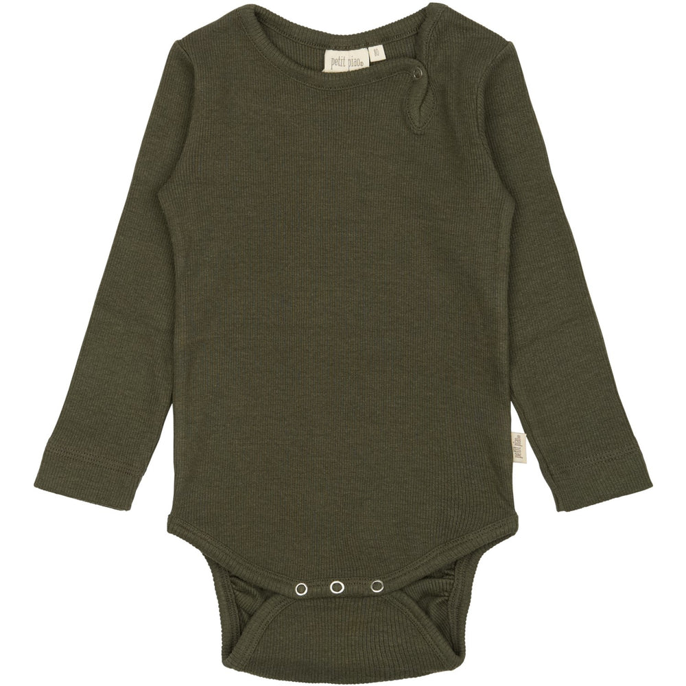 Køb Petit Piao Green Leaf Body L/S Modal
