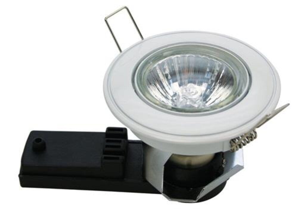 Inbouwspot GU10 max. 35W wit draaibaar met fitting en trekontlasting