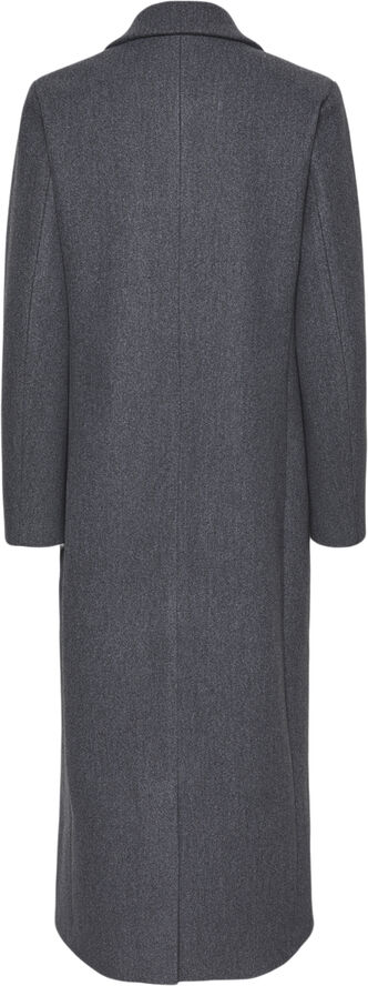 Pieces PCNADINE LONG COAT Dark grey melange