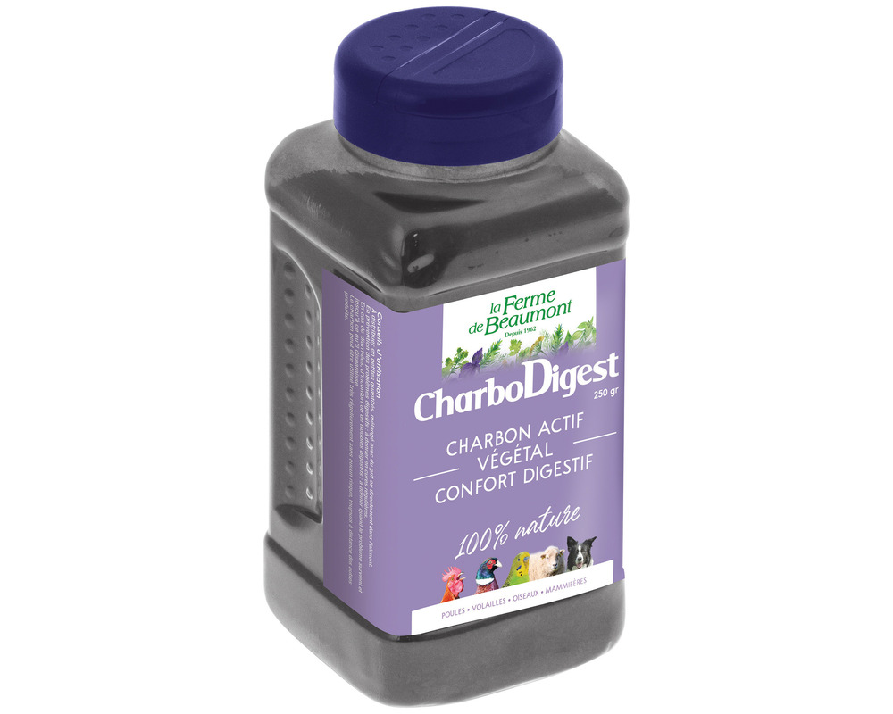 Charbodigest 250 gr • charbon actif végétal • soins naturels animaux