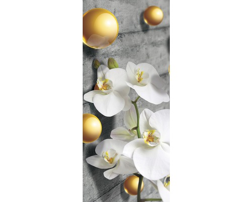 Vinyl fotobehang 3067 SKT, zelfklevend deurbehang met parelorchideeën, 1-delig, 91 x 211 cm