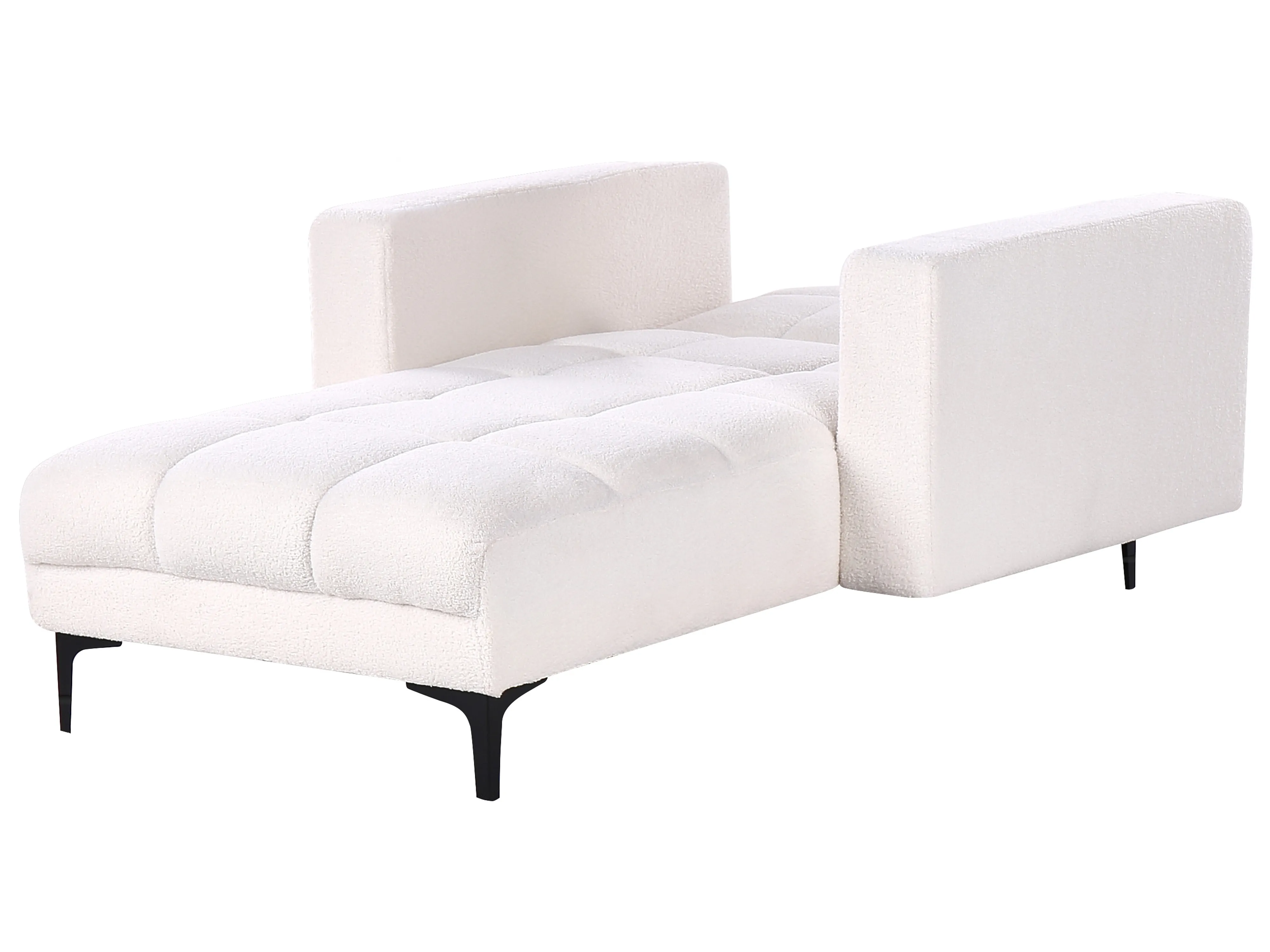 Chaise longue ALNES Bouclé Wit