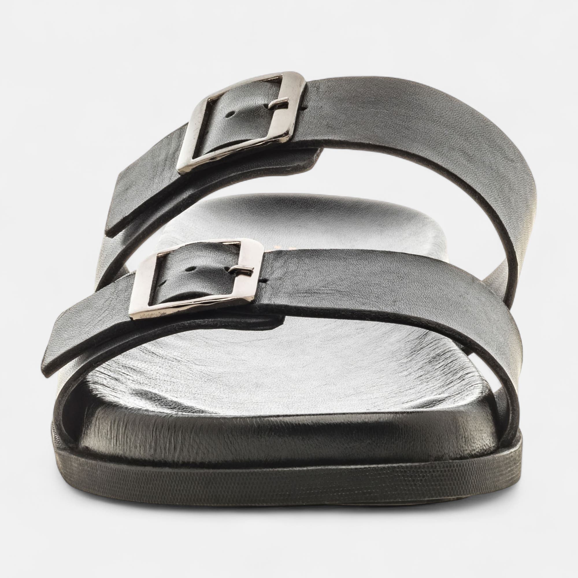Mules Homme en cuir noir