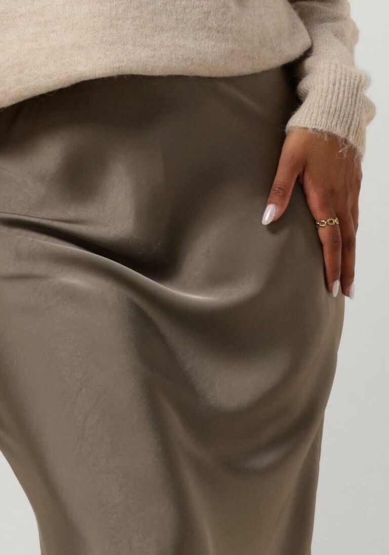 NEO NOIR taupe neo noir midirok vicky heavy sateen skirt