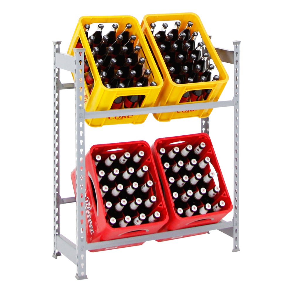 PROREGAL Drankkratplank, Kameel, HxBxD 100 x 80 x 30 cm, Grijs