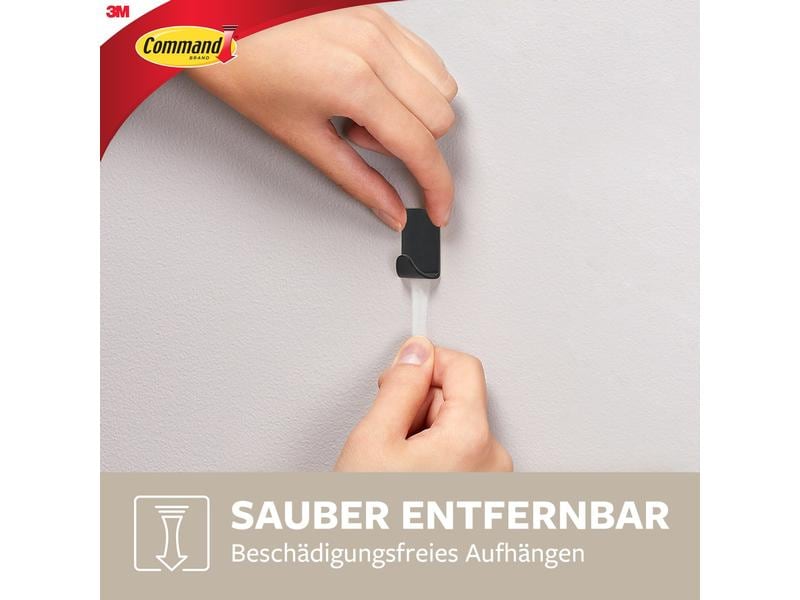 Command Klebehaken 0.225 kg, Schwarz Metallhaken in Grösse S