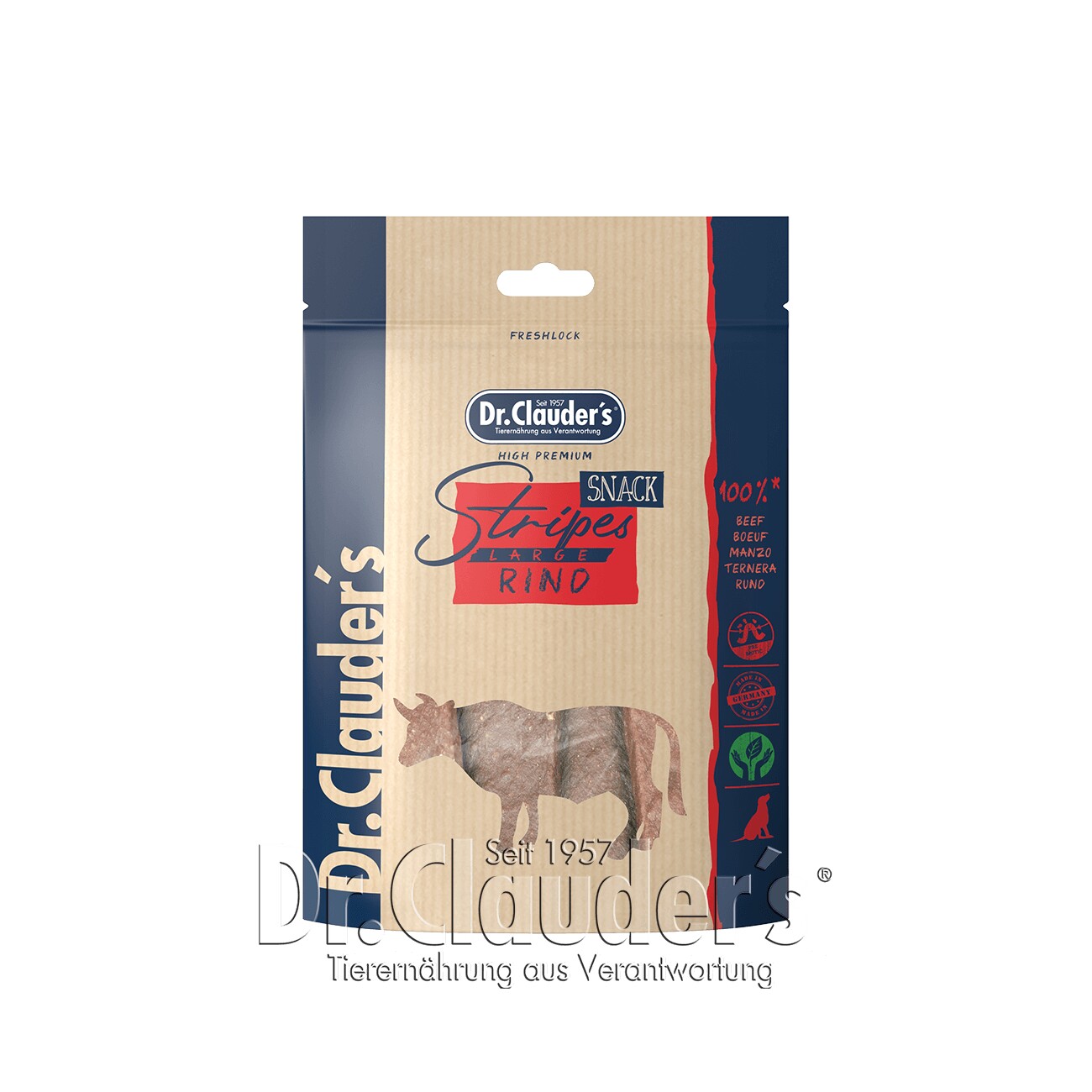 Dr. Clauder's Stripes Snack Rind Large - 10x 80g