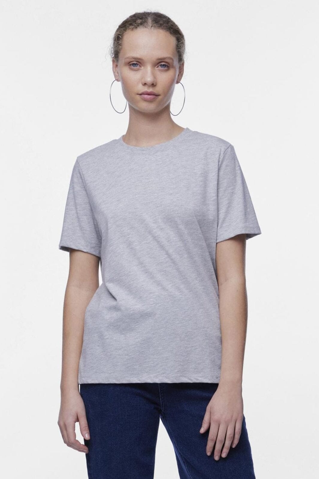 Pieces Pcria Ss Solid Tee 4287784 light grey melange
