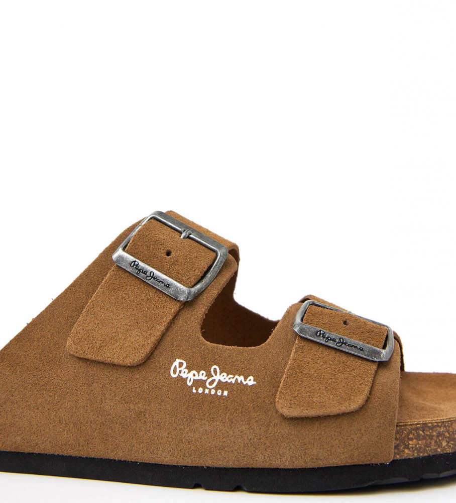 Sandálias Pepe Jeans em couro orgânico marrom