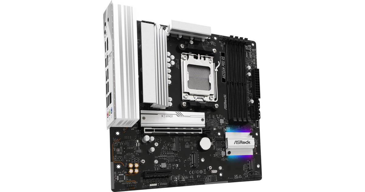 ASRockA620AM PRO RS socket AM5 moederbord  (RAID, 2.5Gb-LAN, Sound, µATX, Tweedekans)