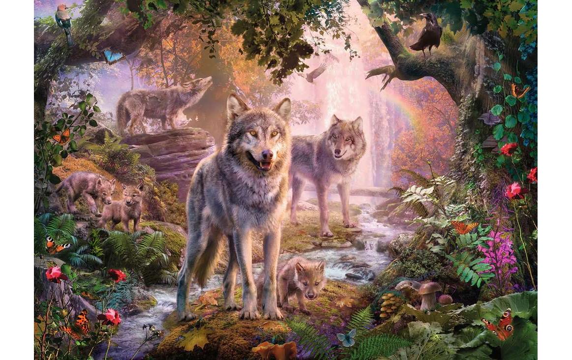 Puzzle Wolfsfamilie im SommerKlassisches Puzzle