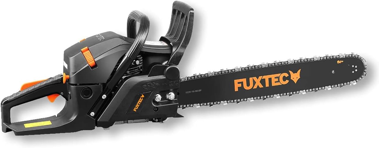 FUXTEC Benzin Kettensäge FX-KS262 – Motorsäge 2,85kw 61,5ccm Hubraum & EASY-Start – Schwertlänge 20 Zoll inkl. Schwertschutz & Tragetasche