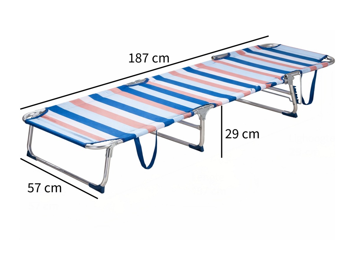 Hem strandset 3-delig met strandstoel, ligbed en koeltas - blue