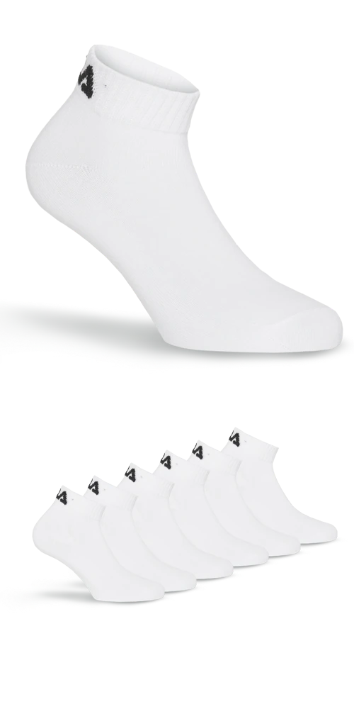 Fila Kurzsocken »UNISEX INVISIBLE PLAIN SOCKS« 6 Paar, 6 Paar tlg. Baumwollmischung, Rippenbündchen, flache Zehennaht