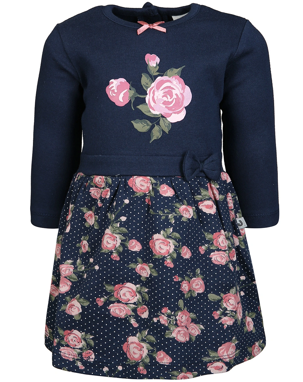 Langarm-Kleid CLASSIC GIRLS in marine/geblümt