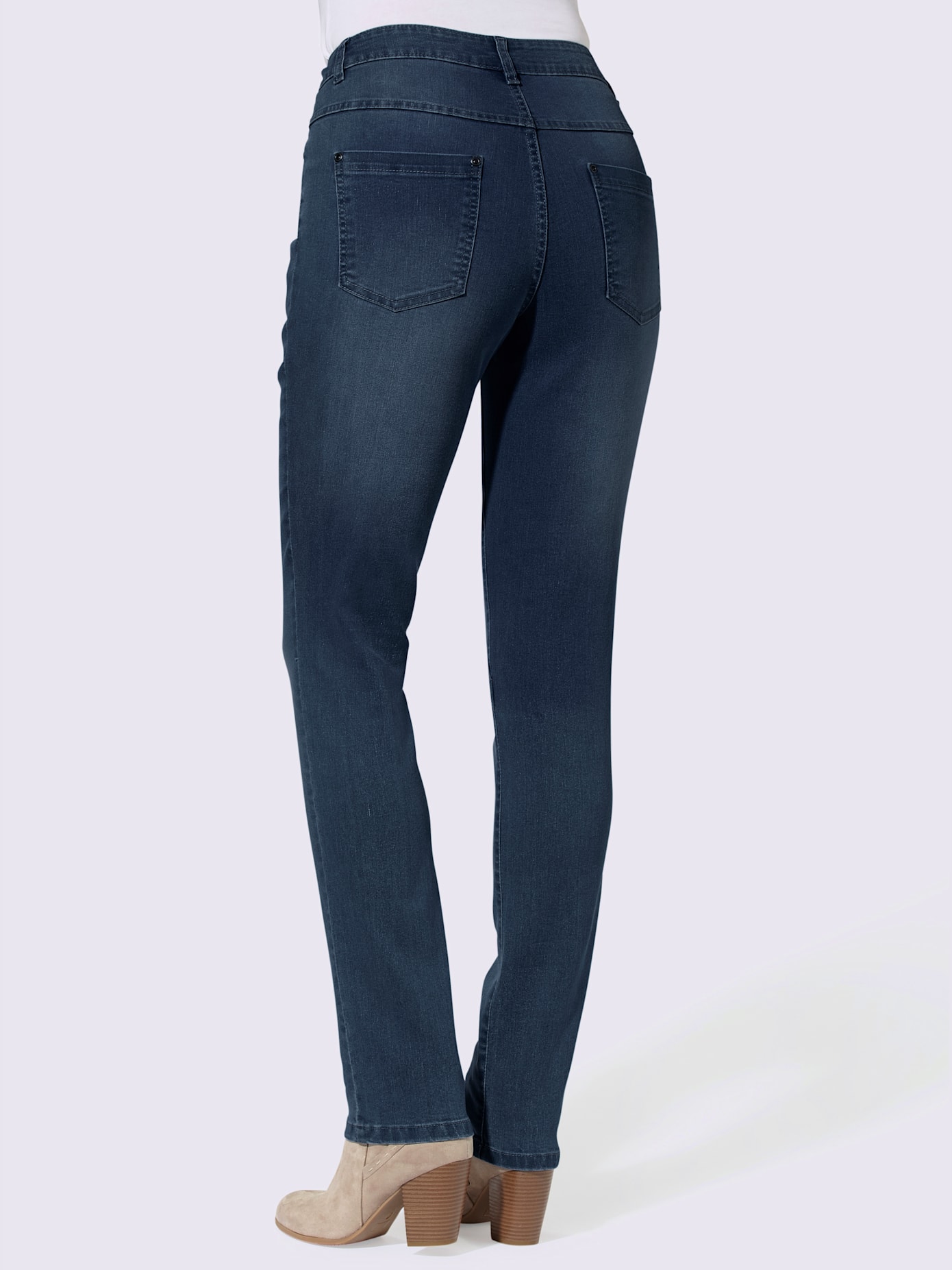 Jean femme coupe boyfriend délavé avec coutures décoratives