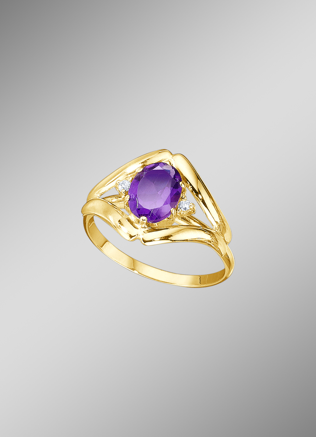Damenring mit echt Amethyst