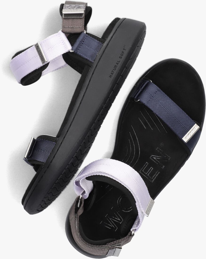 WODEN blauwe woden sandalen line