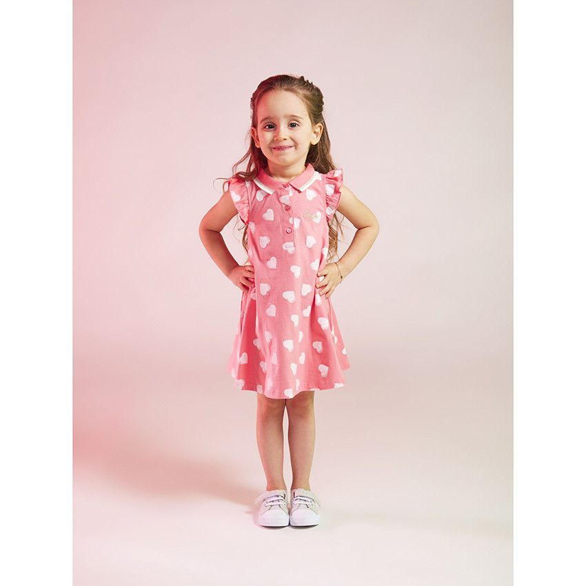 Robe polo en jersey imprimé pour fille - Multicolore