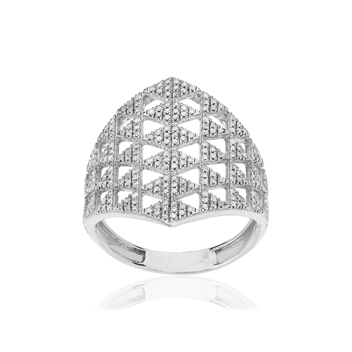 Bague or blanc 375 diamants