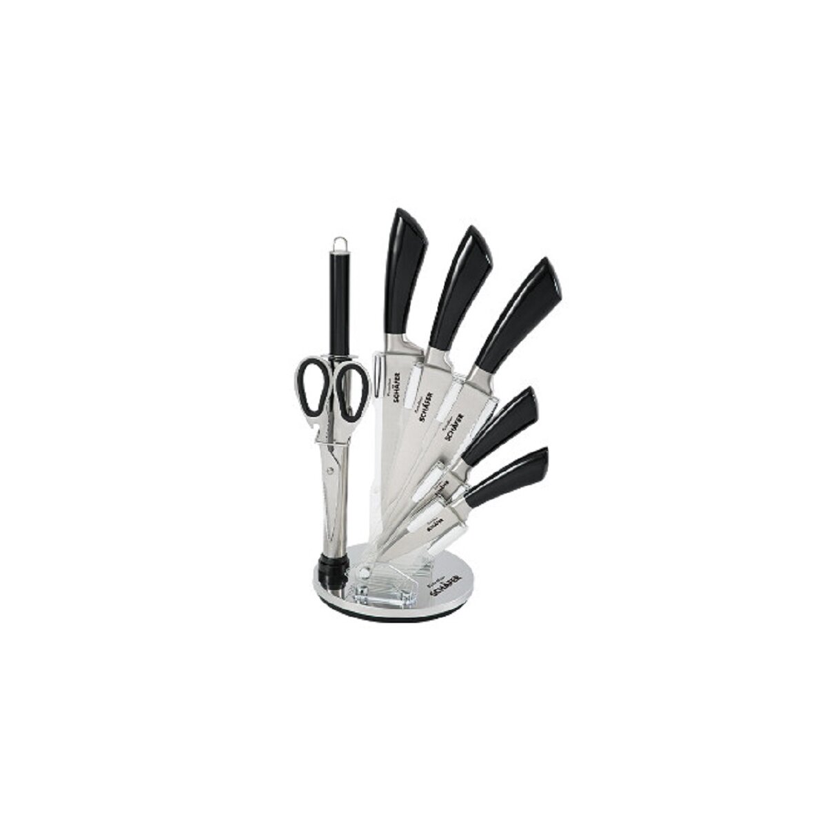 Messerblock Metallic Black (8tlg)