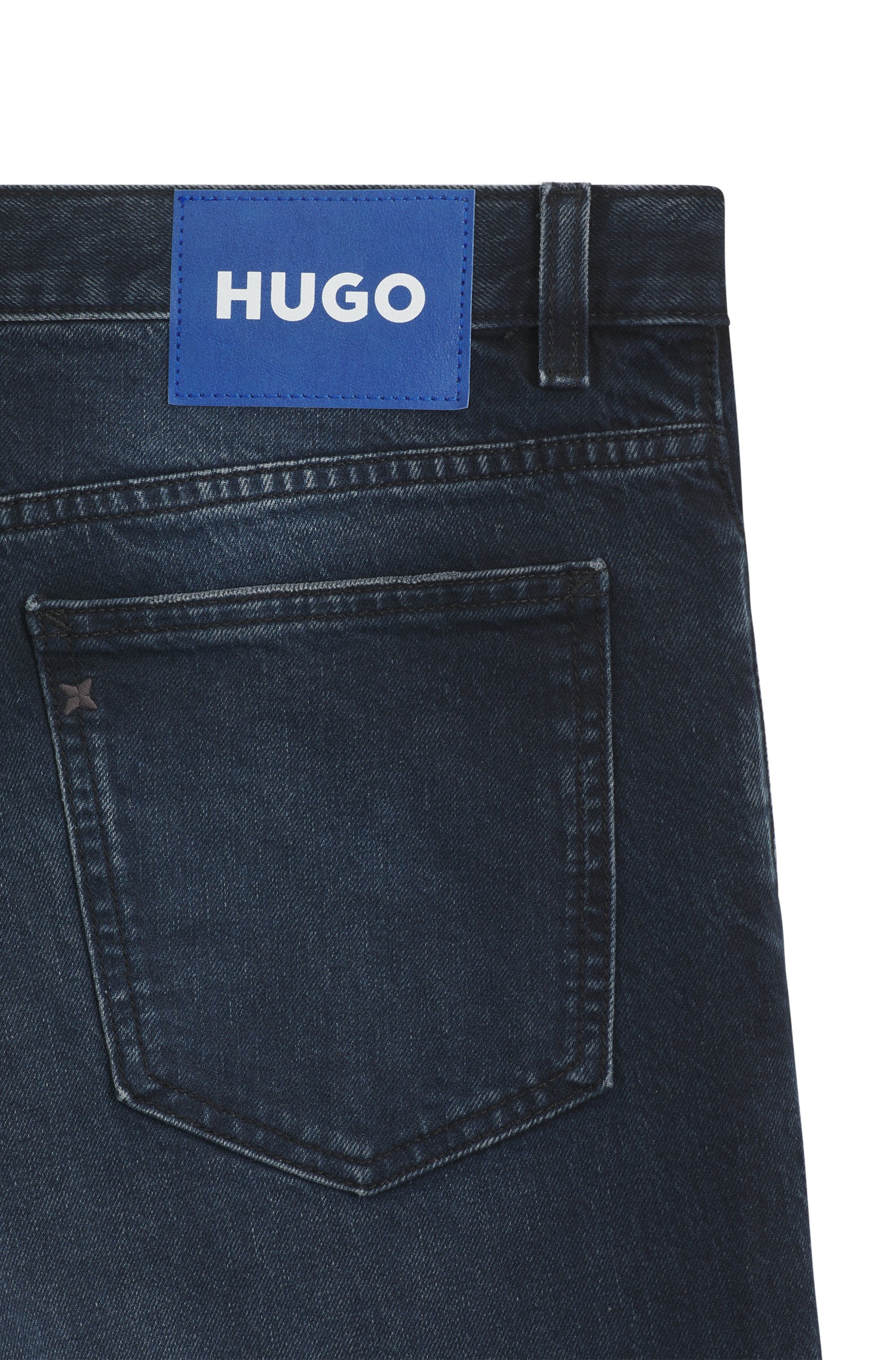 HUGO Blue Slim-fit-Jeans »Ash« mit Stone-washed-Finish