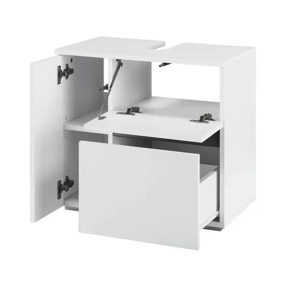 Wisla - Badmeubel 60 cm 1-lade, 1 klep, 1 deur wit spaanplaat
