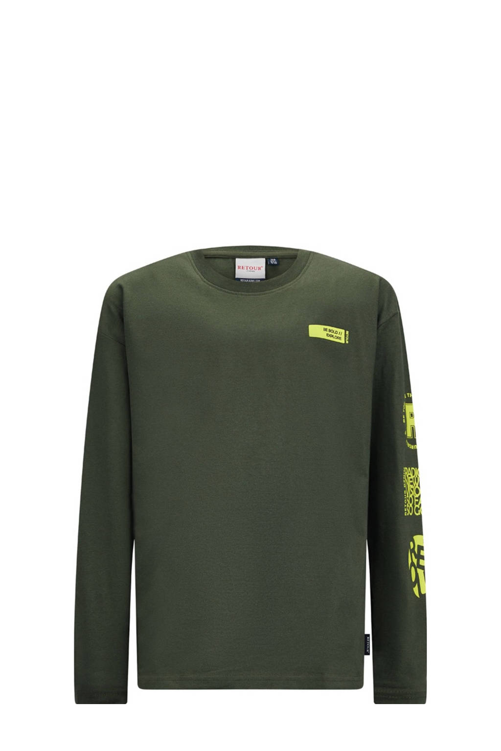 Retour Jeans longsleeve Joey met printopdruk armygroen