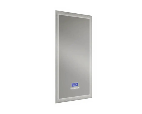 LED-badkamerspiegel met multimediafuncties, touchscreen, Bluetooth, anti-condensfunctie en FM-radio, inclusief spiegelverwarming en luidsprekers, 50x90 cm