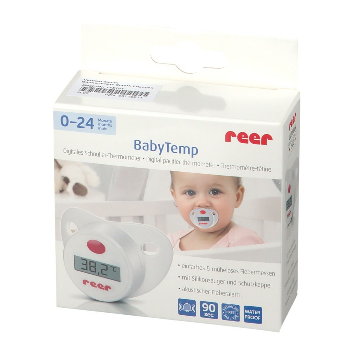 Baby-Frank® Thermometer-Sauger Silikon Gr. 1/2 0-18 Monate