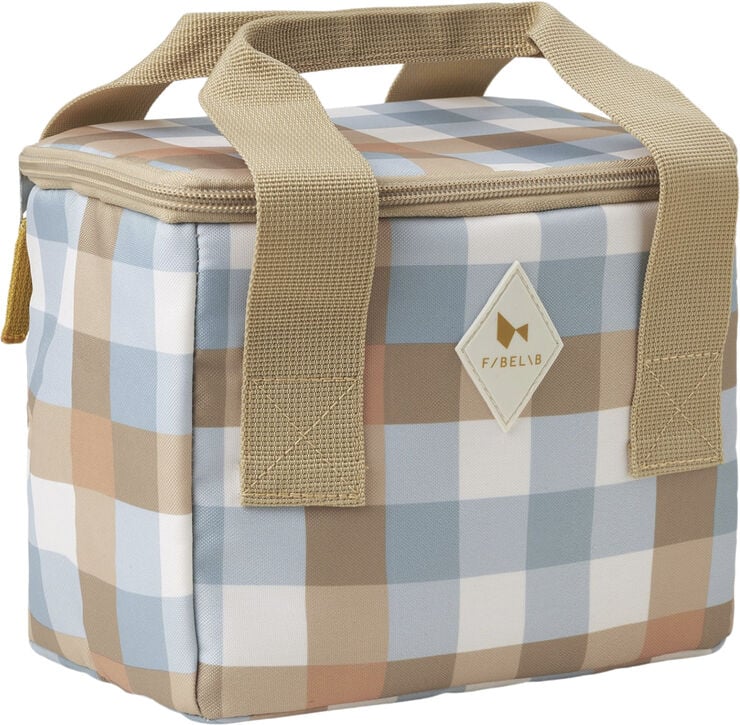Fabelab Lunch Cooler Bag - Cottage Blue Checks Multi print