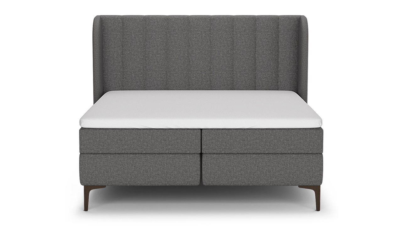 Boxspring Ivory - Linen touch dark grey