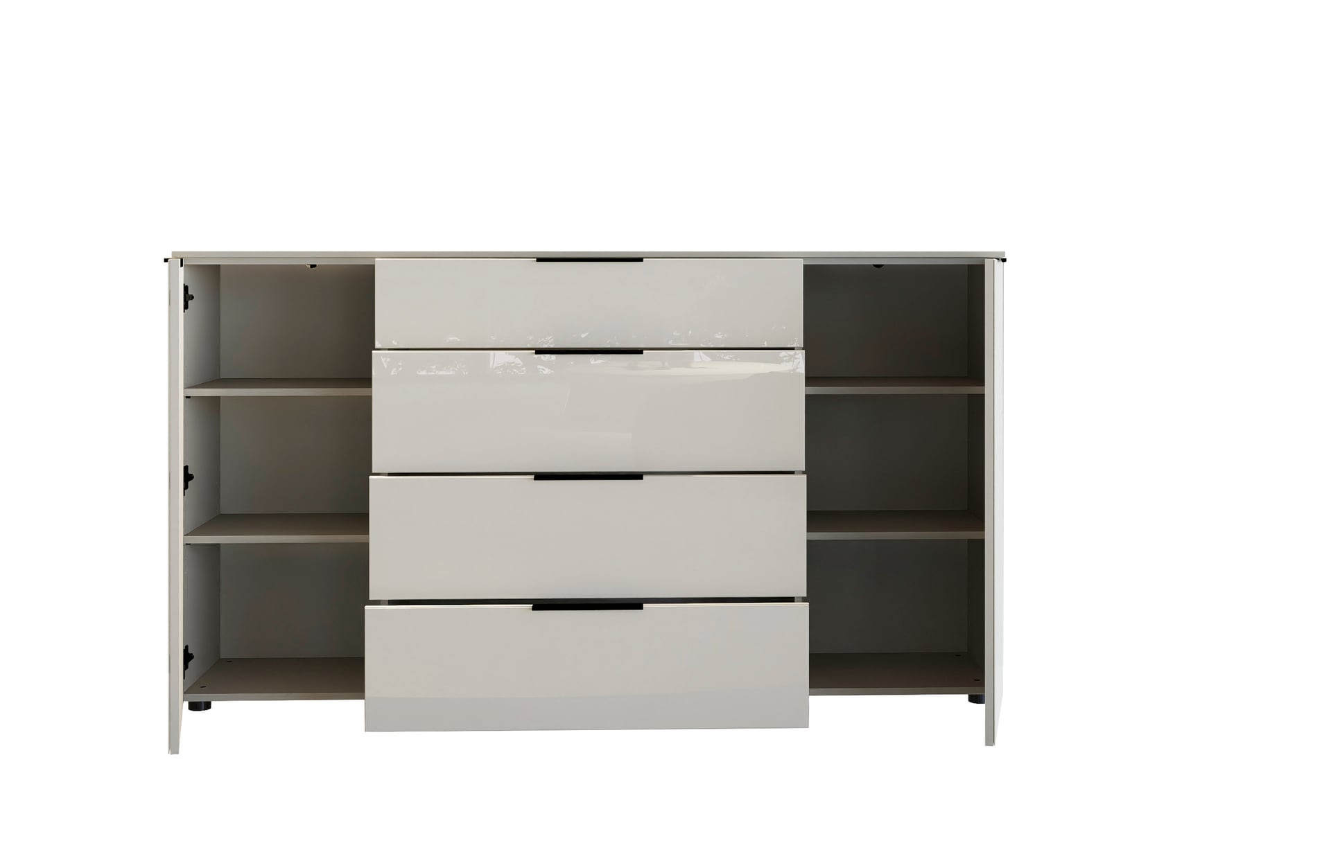 Kommode SANTORIN 180 x 99 cm Sandgrau/Glasfront Sandgrau