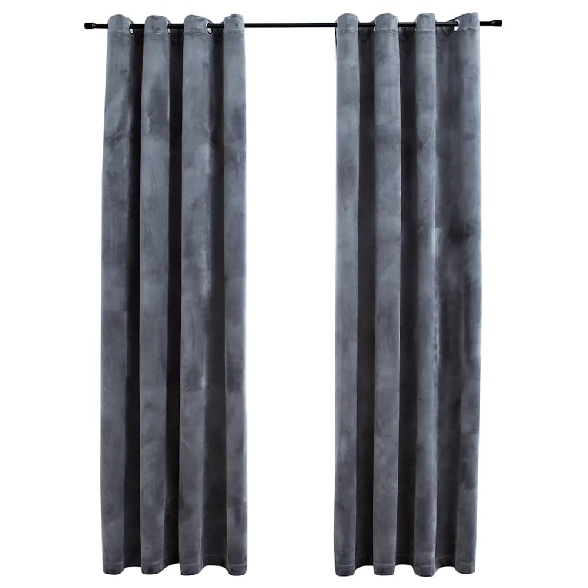vidaXL Rideaux occultants Velours - Anthracite 140x175 cm