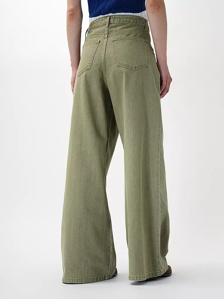 OFFICINE GENERALE Jeans Wide Leg MOENA  olive