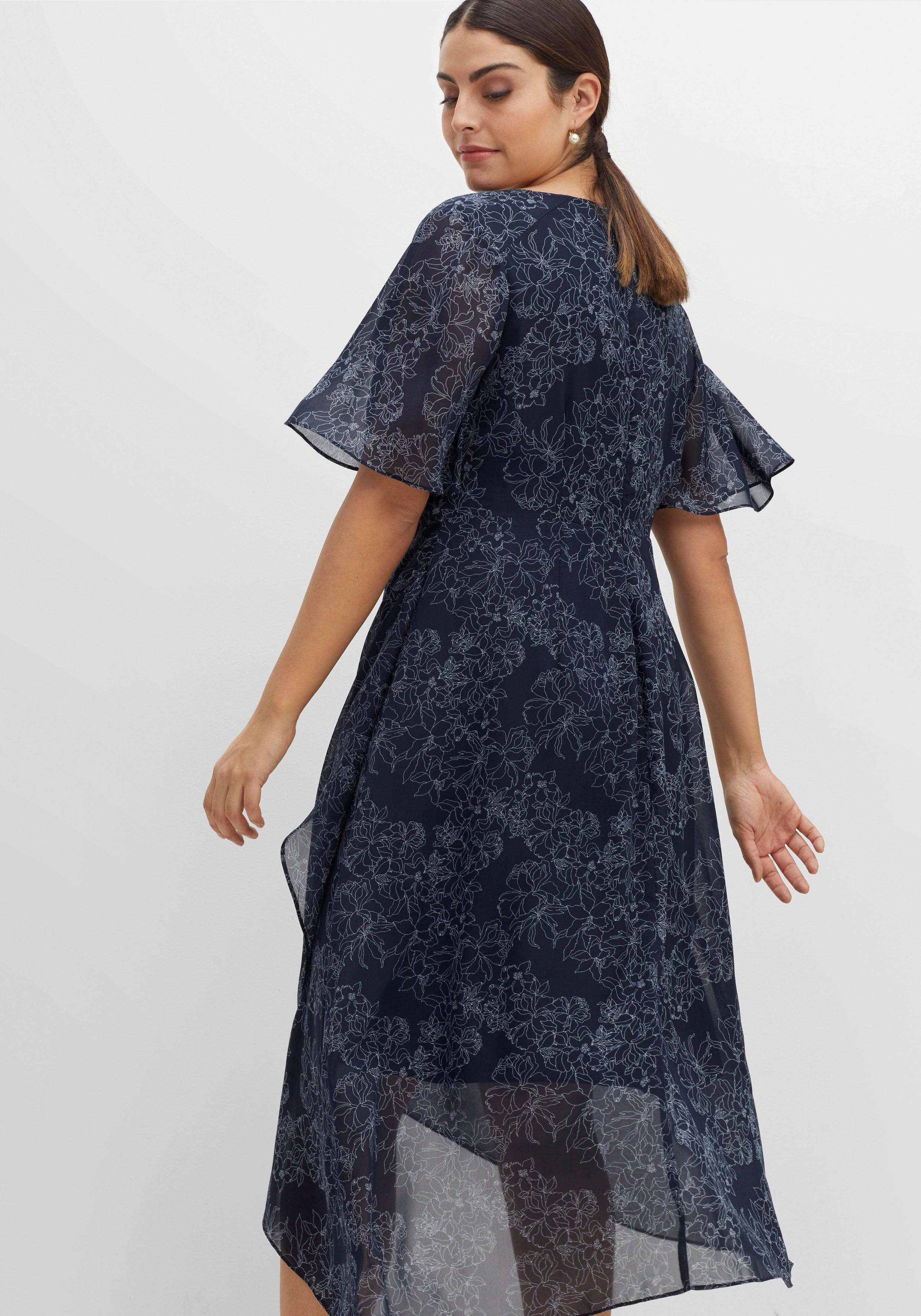 Chiffonkleid in Wickeloptik, mit Alloverprint
