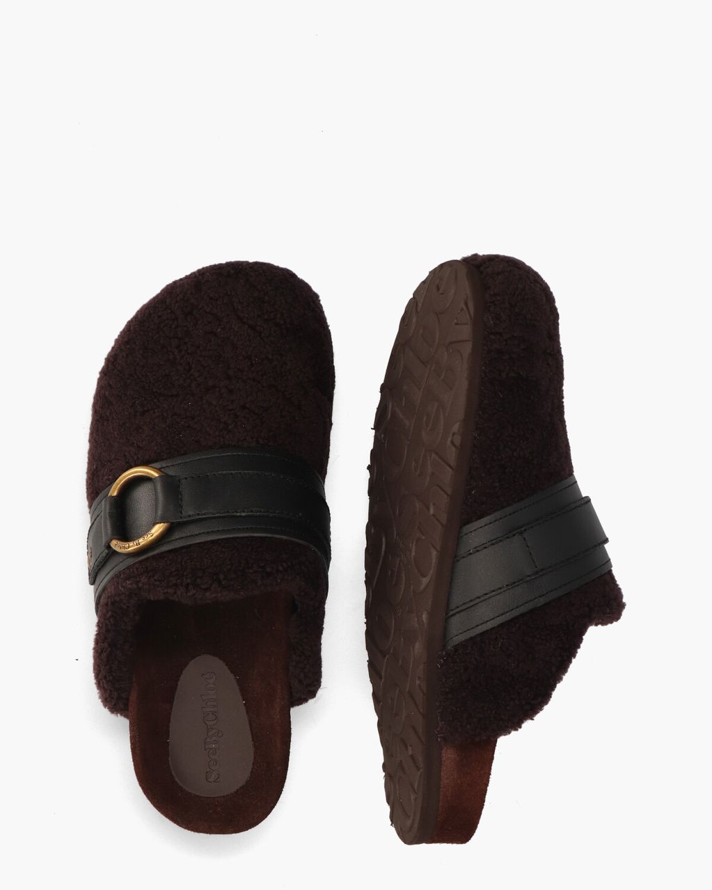 See By Chloe Gema Donkerbruin Damesslippers